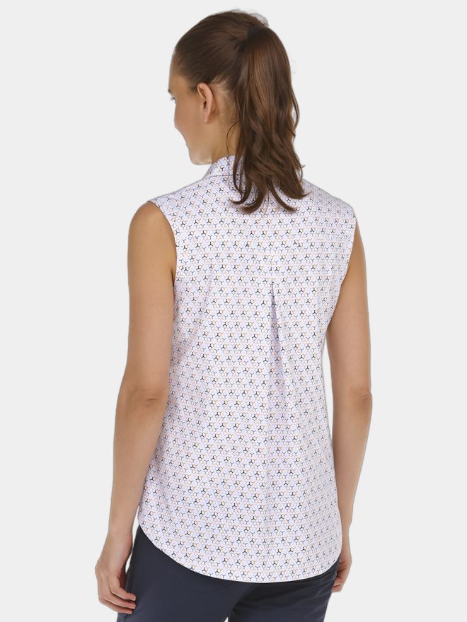 Valiente gemustertes Poloshirt ohne Ärmel fancy