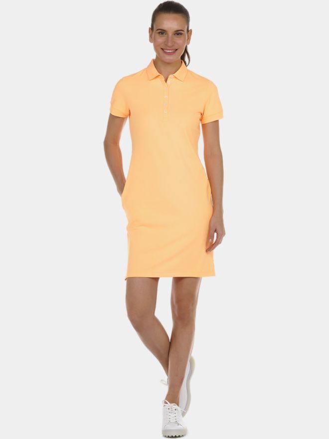Valiente Halbarm Polokleid orange