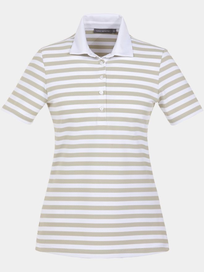 Valiente gestreiftes Halbarm Polo beige