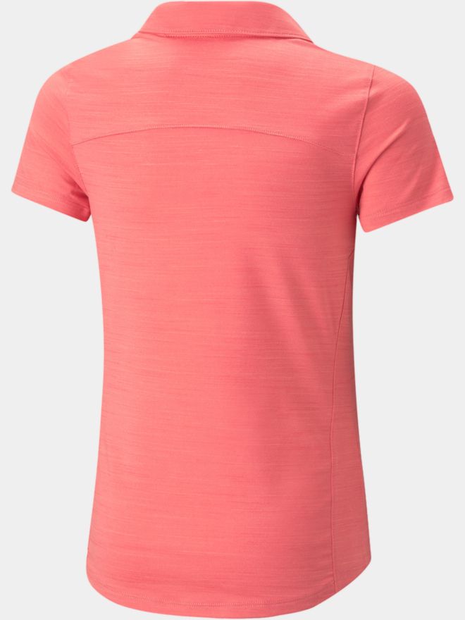 Puma Girls Cloudspun Coast Halbarm Polo koralle