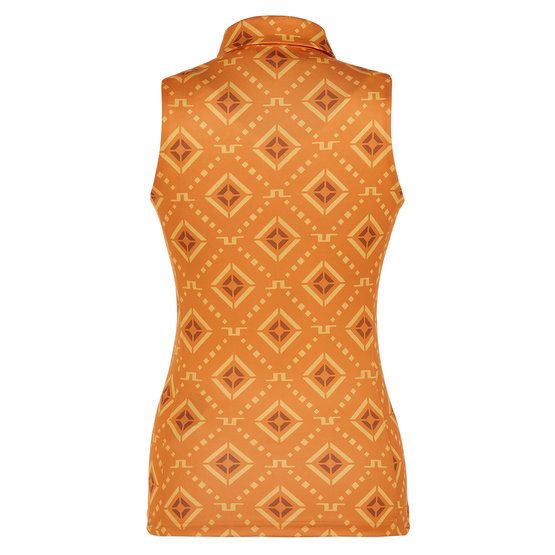 J.Lindeberg Dena Print Sleeveless Top Polo orange