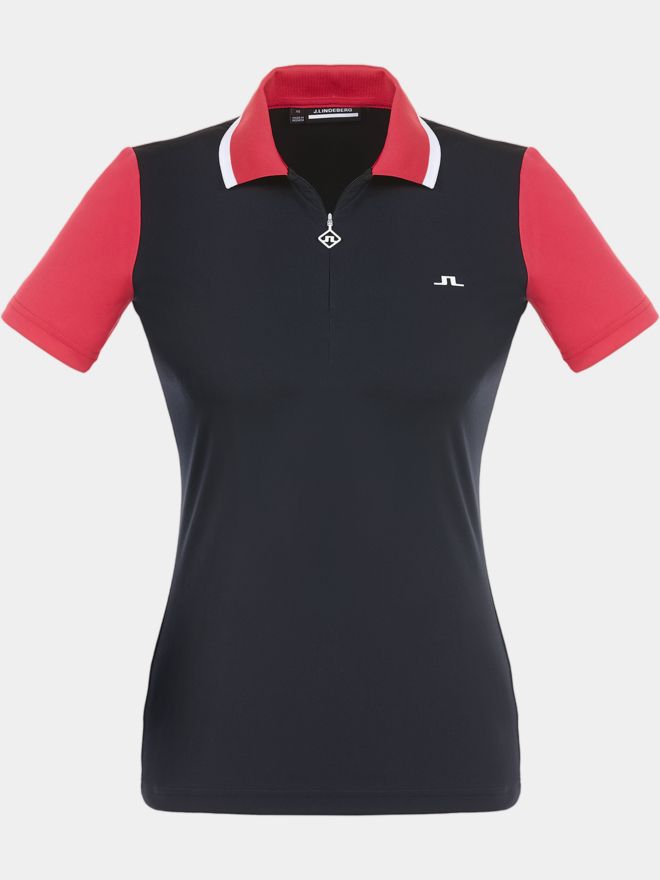J.Lindeberg Antonia Halbarm Polo navy