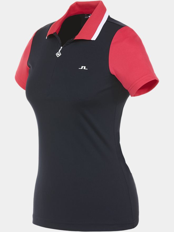 J.Lindeberg Antonia Halbarm Polo navy