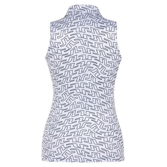 J.Lindeberg Dena print sleeveless polo white