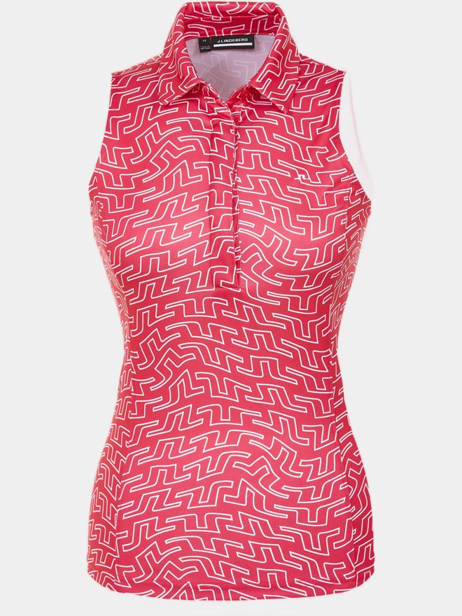 J.Lindeberg Dena Print ohne Arm Polo pink