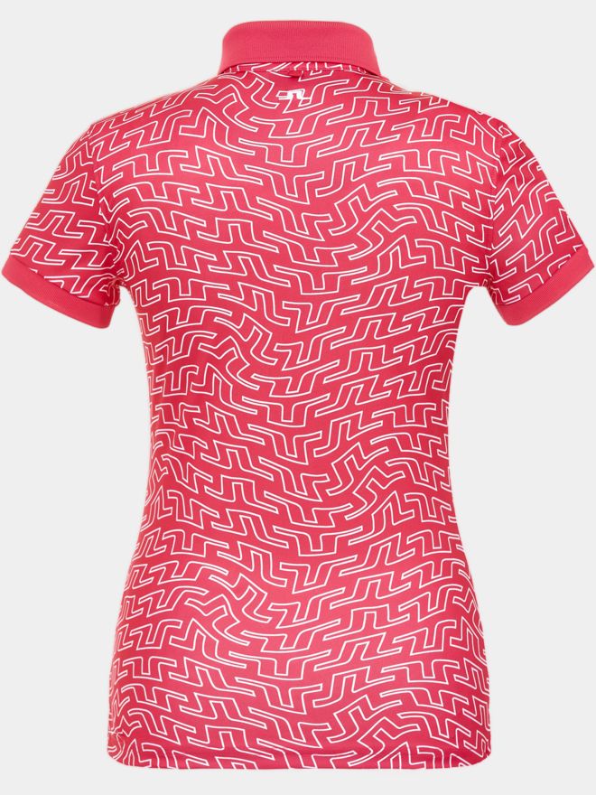 J.Lindeberg Tour Tech Print Halbarm Polo pink