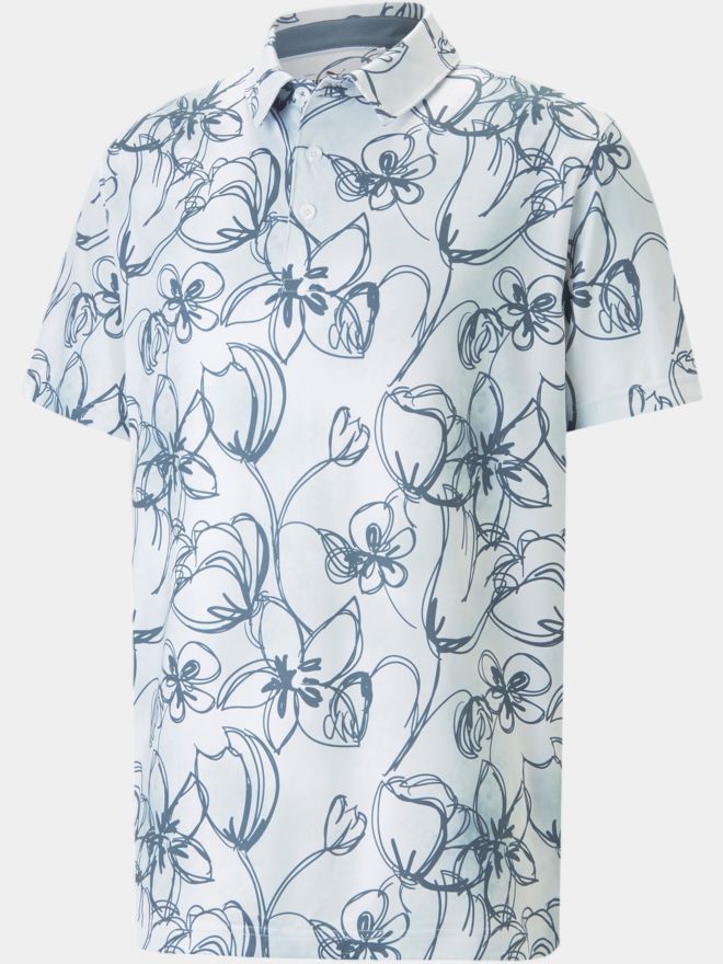 Puma Cloudspun Stems Half Sleeve Polo white