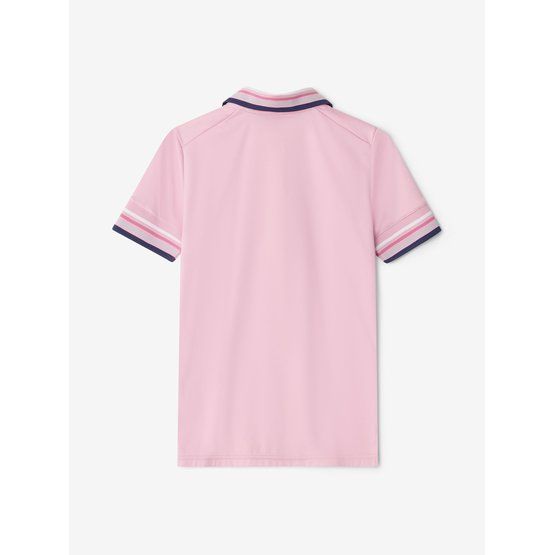 Cross  STRIPE half sleeve polo pink