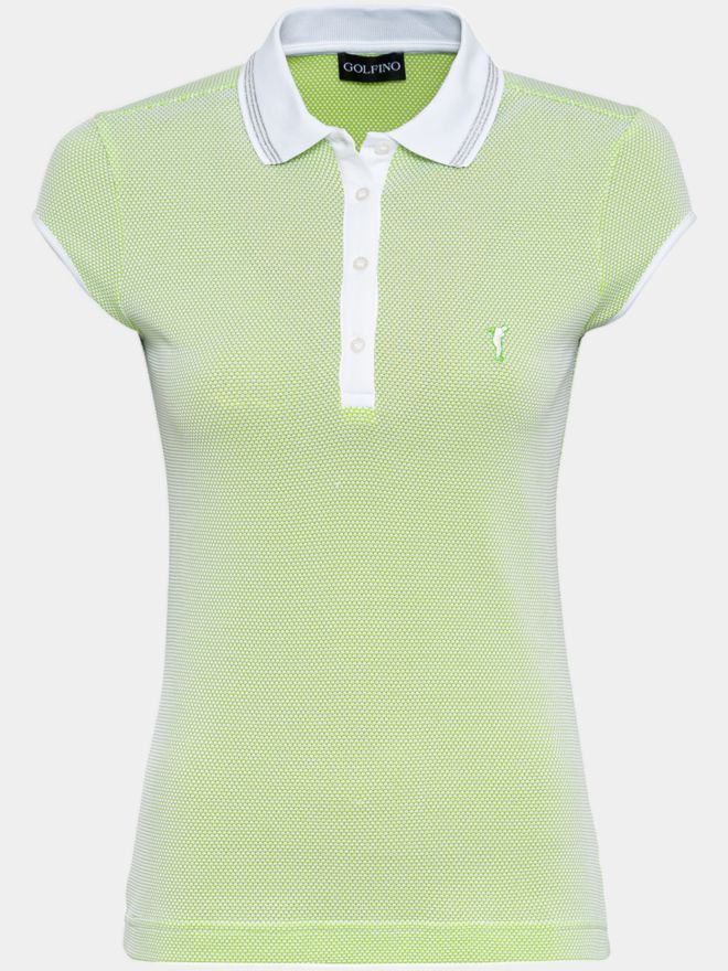 Golfino THE MERCEDES CAP SL Halbarm Polo hellgrün