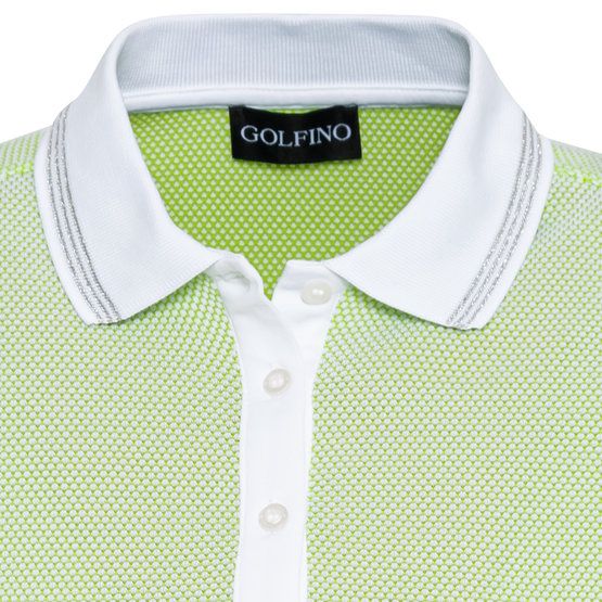 Golfino  THE MERCEDES CAP SL bubble jacquard half sleeve polo light green