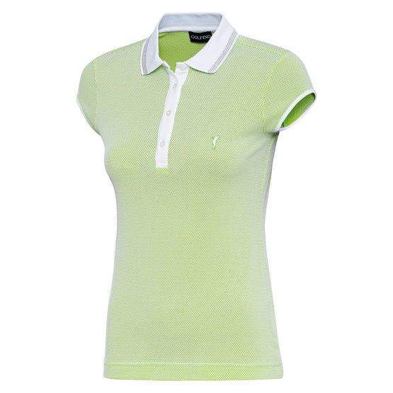 Golfino  THE MERCEDES CAP SL bubble jacquard half sleeve polo light green