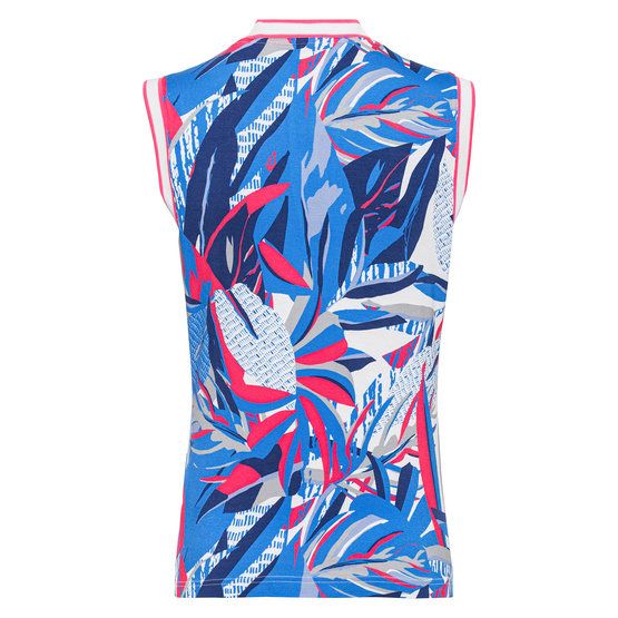 Golfino SURFING CALIFORNIA PRINTED sleeveless polo blue