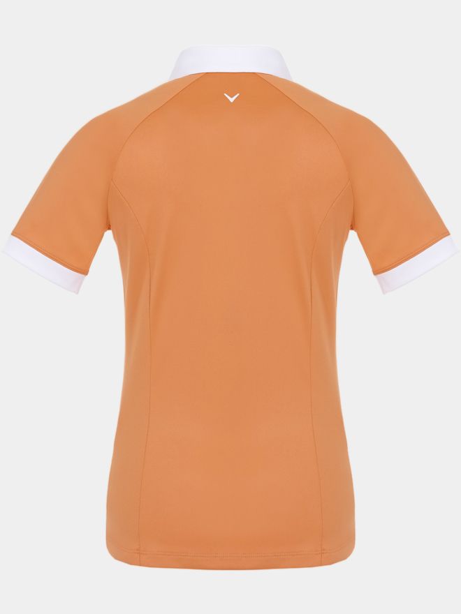 Callaway SHORT SLEEVE V-PLACKET COLORBLOCK Halbarm Polo orange