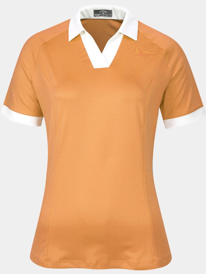 Callaway SHORT SLEEVE V-PLACKET COLORBLOCK Halbarm Polo orange
