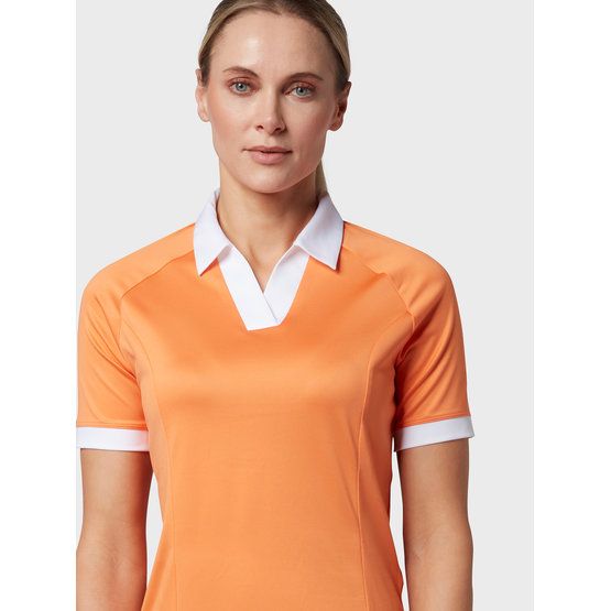 Callaway SHORT SLEEVE V-PLACKET COLORBLOCK Halbarm Polo orange