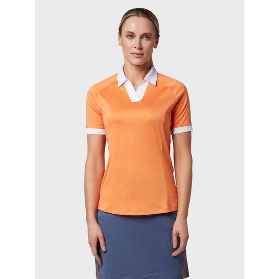 Callaway SHORT SLEEVE V-PLACKET COLORBLOCK Halbarm Polo orange