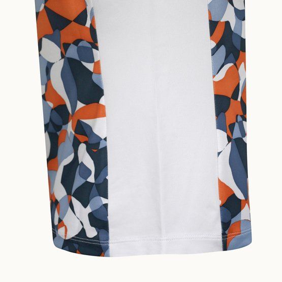 Callaway ABSTRACT FLORAL half sleeve polo white