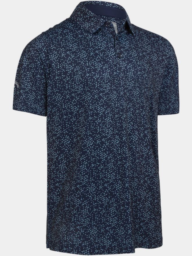 Callaway ALLOVER CHEV Halbarm Polo dunkelblau