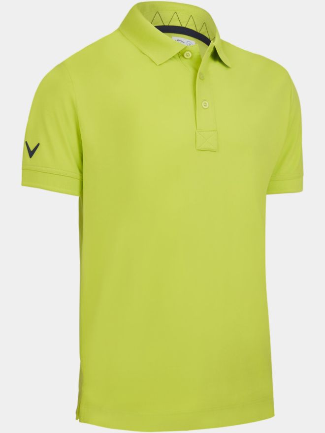 Callaway SOLID RIBBED Halbarm Polo lime