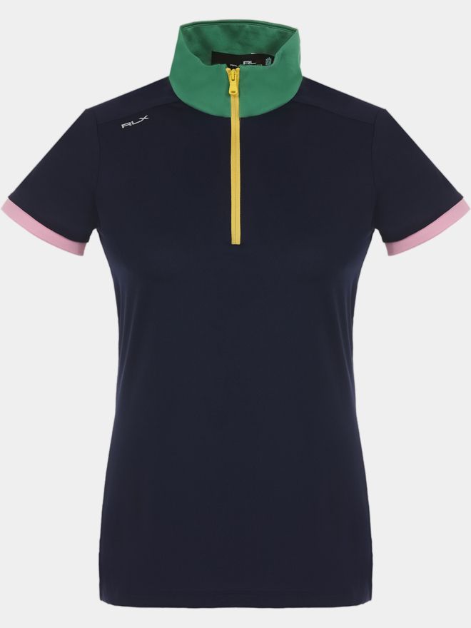 Polo Ralph Lauren Stehkragen mit Kontrast Halbarm Polo navy