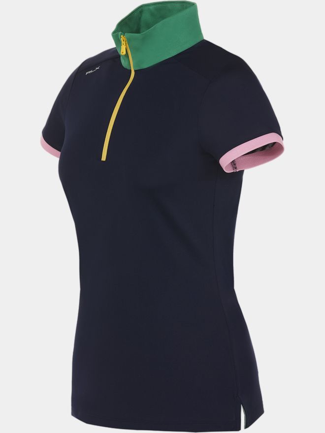 Polo Ralph Lauren Stehkragen mit Kontrast Halbarm Polo navy