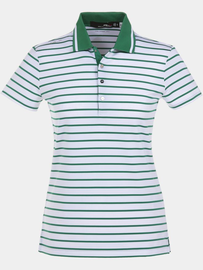Polo Ralph Lauren RLX Basic Stripe Tour Halbarm Polo grün