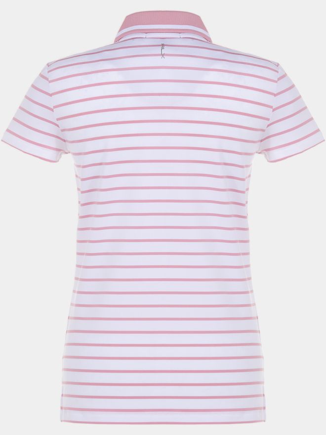 Polo Ralph Lauren RLX Basic Stripe Tour Halbarm Polo rosa