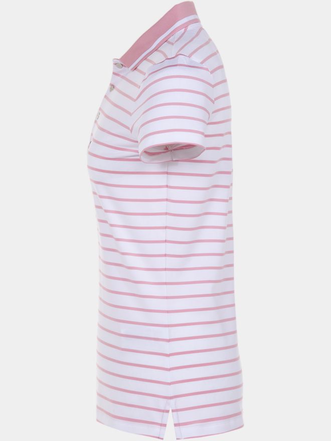 Polo Ralph Lauren RLX Basic Stripe Tour Halbarm Polo rosa