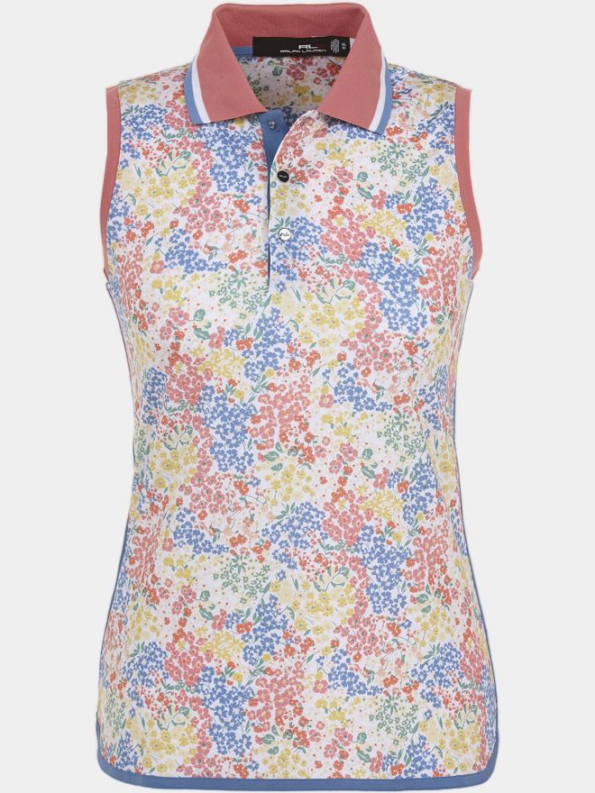 Polo Ralph Lauren Flower Print ohne Arm Polo rosa