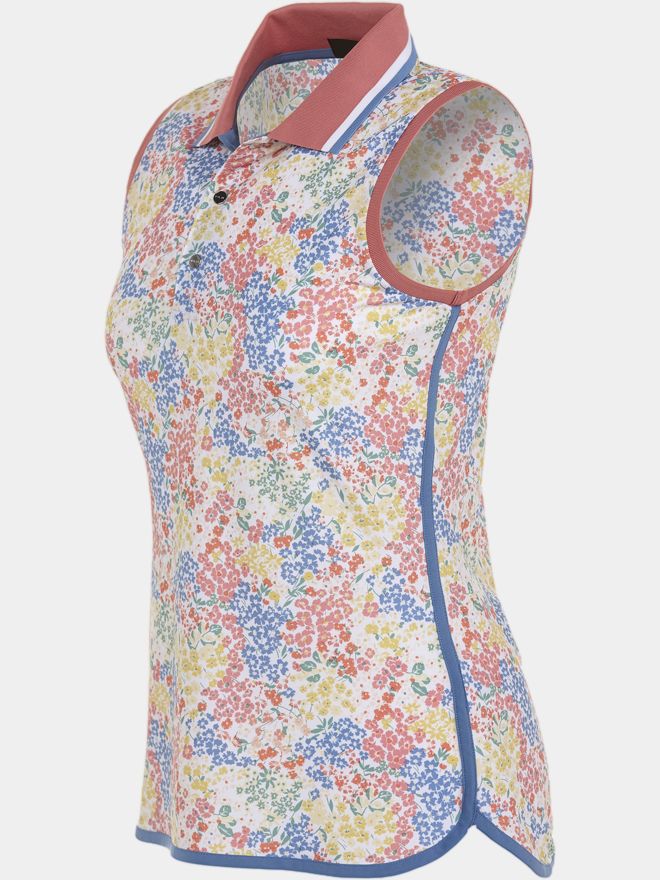 Polo Ralph Lauren Flower Print ohne Arm Polo rosa