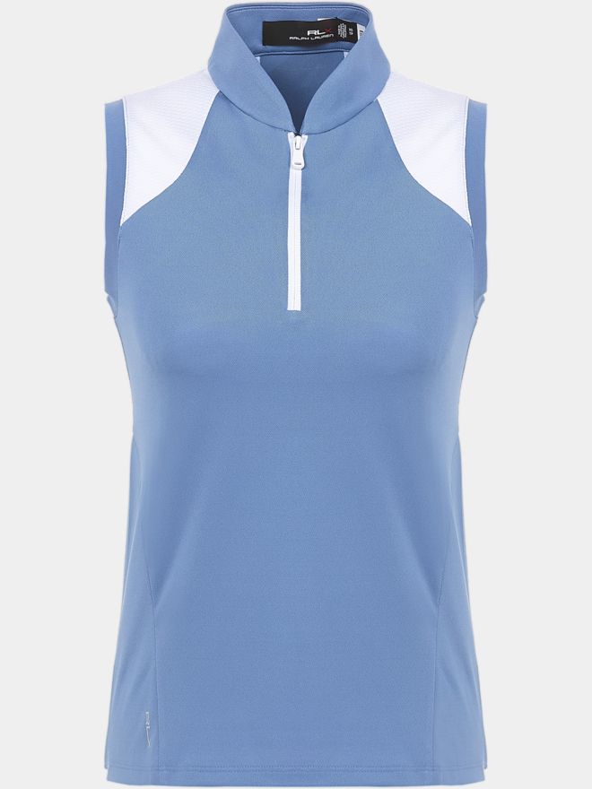 Polo Ralph Lauren Stehkragen mit Kontrast ohne Arm Polo blau