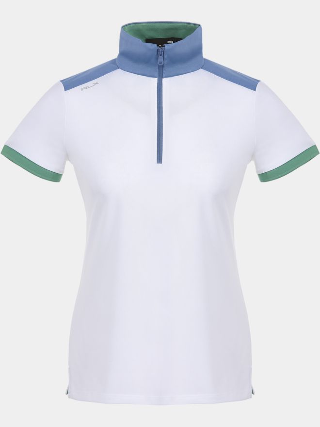 Polo Ralph Lauren Stehkragen Polo mit Kontrast Halbarm Polo weiß