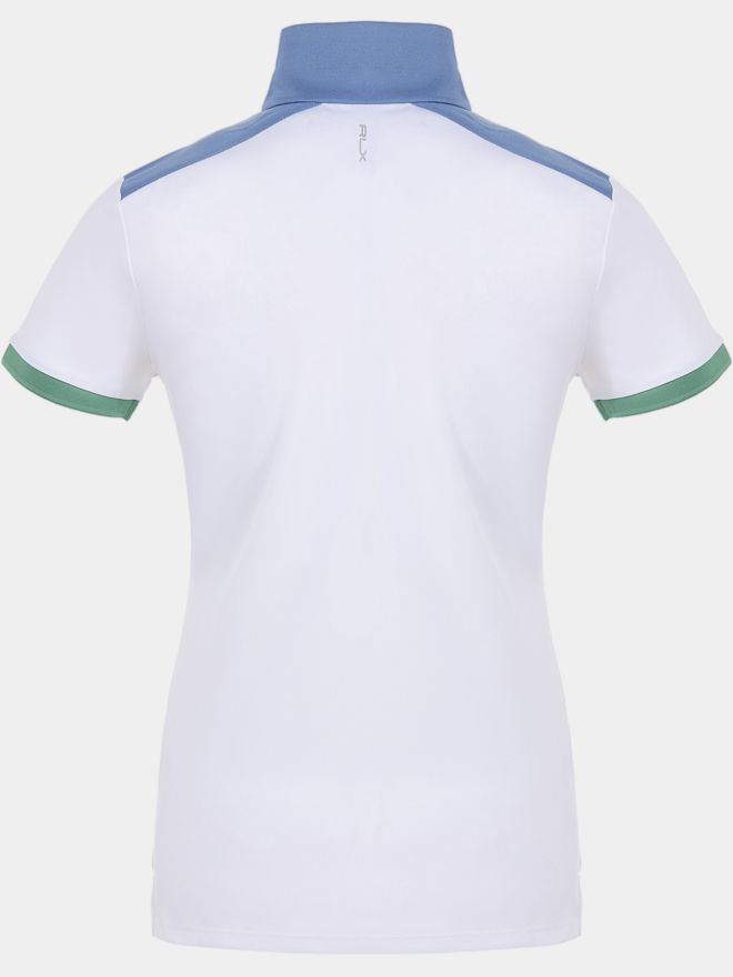 Polo Ralph Lauren Stehkragen Polo mit Kontrast Halbarm Polo weiß