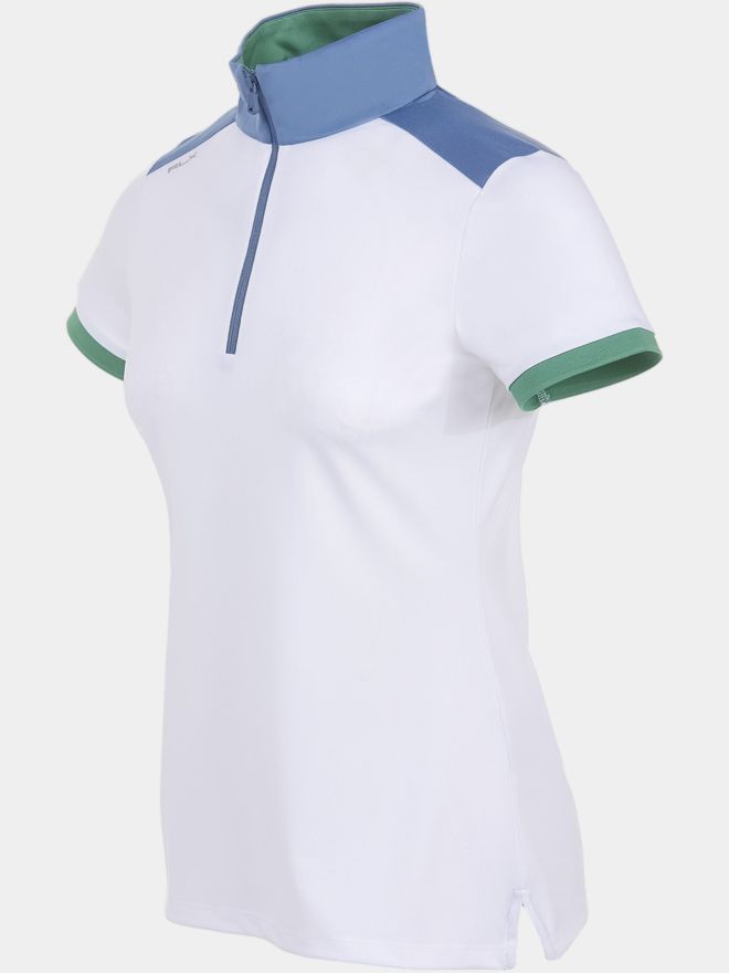 Polo Ralph Lauren Stehkragen Polo mit Kontrast Halbarm Polo weiß