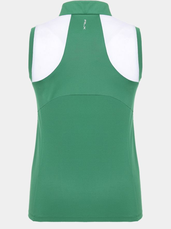 Polo Ralph Lauren Stehkragen mit Kontrast ohne Arm Polo grün
