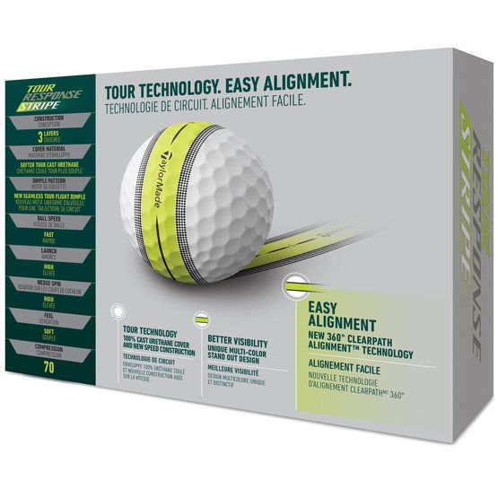 TaylorMade Tour Response Stripe Multi golfové míčky barevné