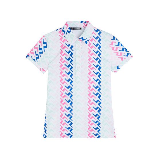 J.Lindeberg Hailey Print Halbarm Polo weiß