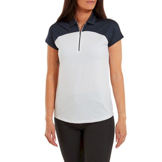 FootJoy  Cap Sleeve Colour Block Half Sleeve Polo white