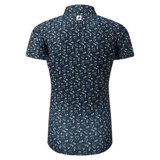 FootJoy  Floral Print Half Sleeve Polo navy