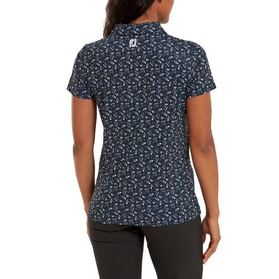 FootJoy  Floral Print Half Sleeve Polo navy