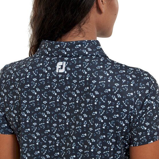 FootJoy  Floral Print Half Sleeve Polo navy