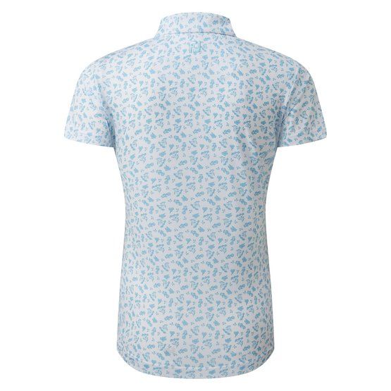 FootJoy Floral Print Halbarm Polo weiß