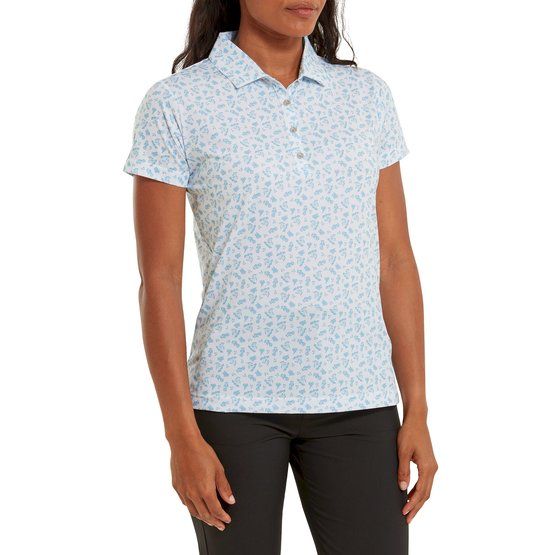 FootJoy Floral Print Halbarm Polo weiß