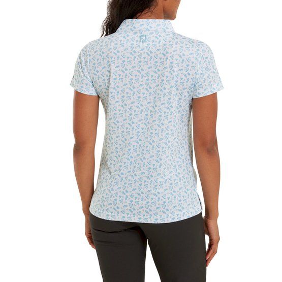 FootJoy Floral Print Halbarm Polo weiß