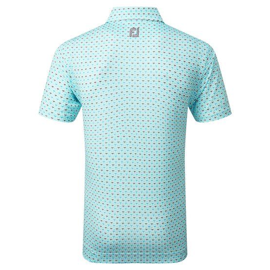 FootJoy Half Moon Geo Halbarm Polo türkis