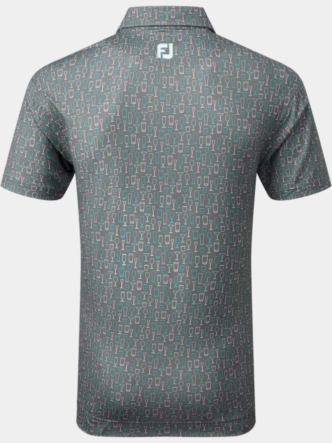 FootJoy Glass Print Halbarm Polo grau