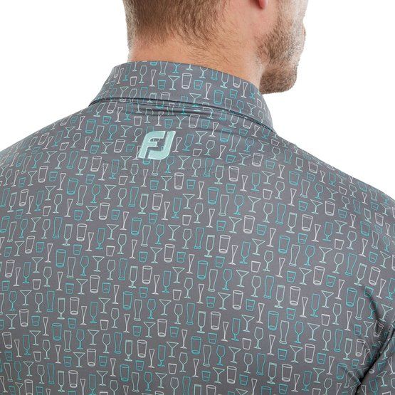 FootJoy  Glass Print Half Sleeve Polo gray