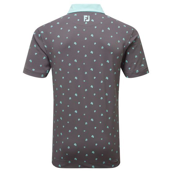 FootJoy Scattered Floral Halbarm Polo grau