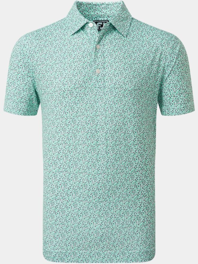 FootJoy Confetti Print Halbarm Polo türkis