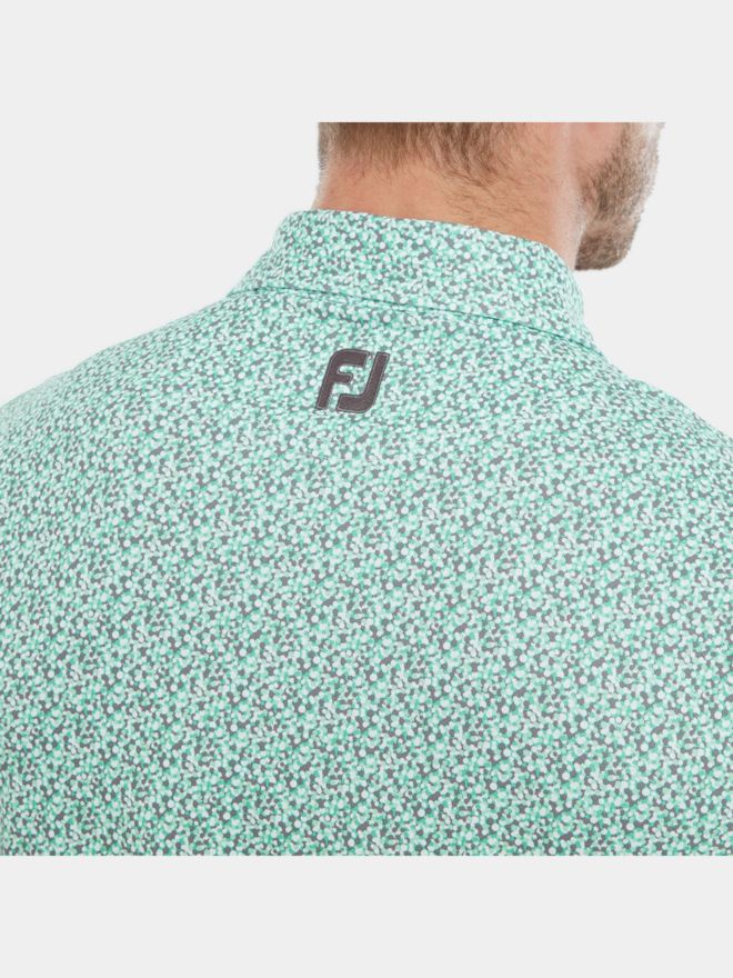 FootJoy Confetti Print Halbarm Polo türkis